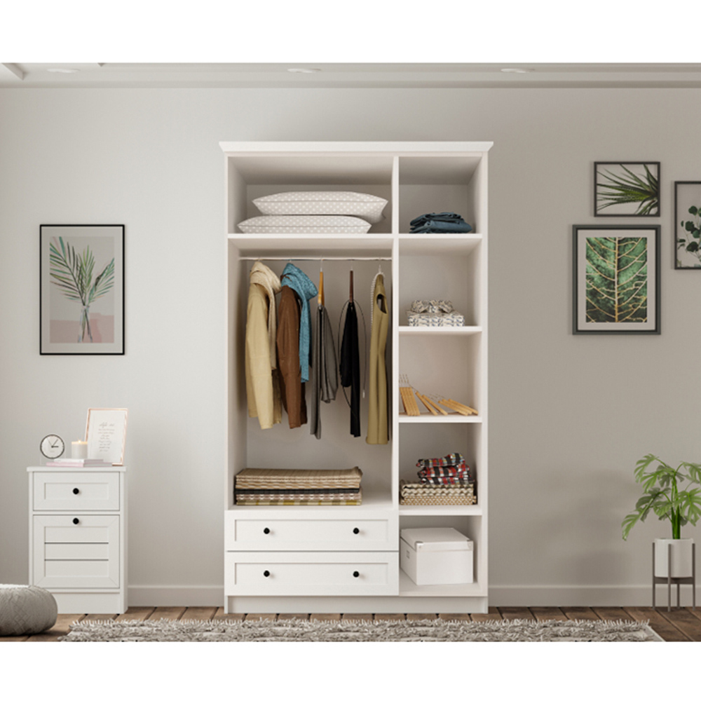 Evu VENICE 3 Doors 2 Drawers White Wardrobe Image 5