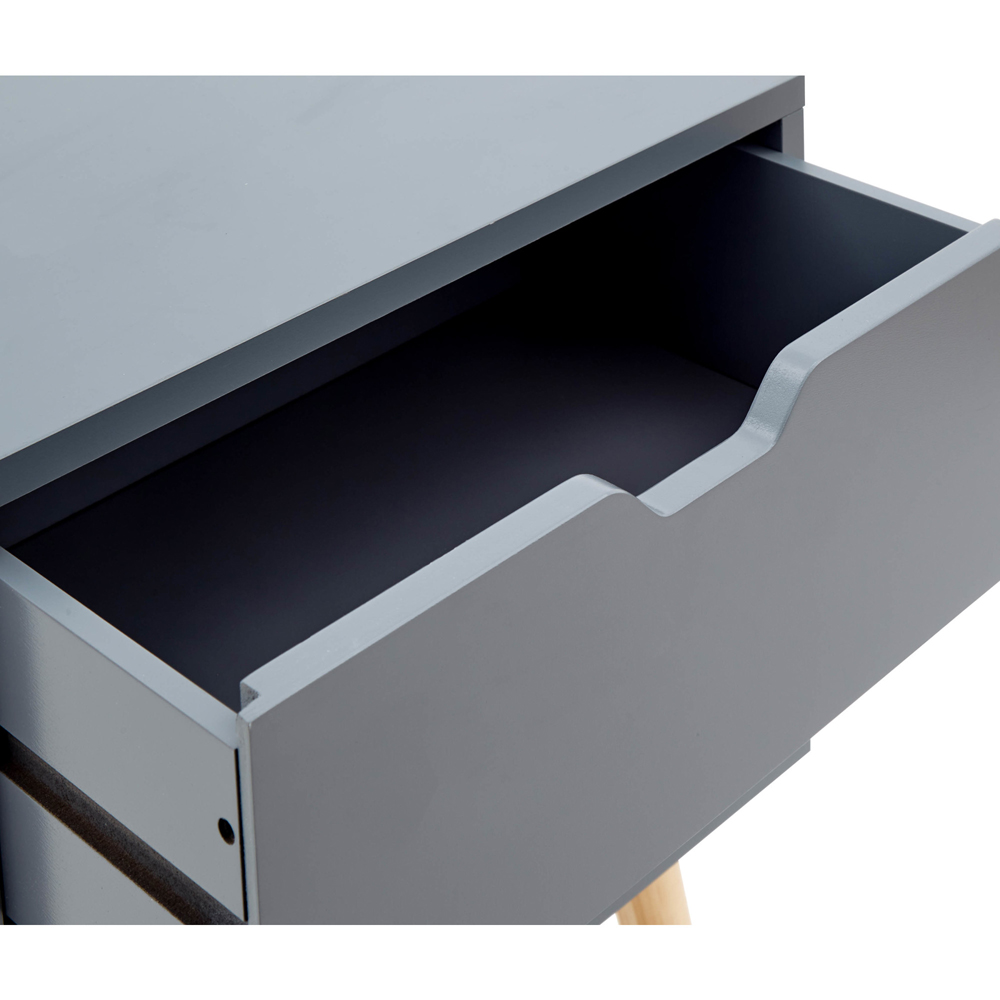 GFW Nyborg 2 Drawer Dark Grey Bedside Table Image 5