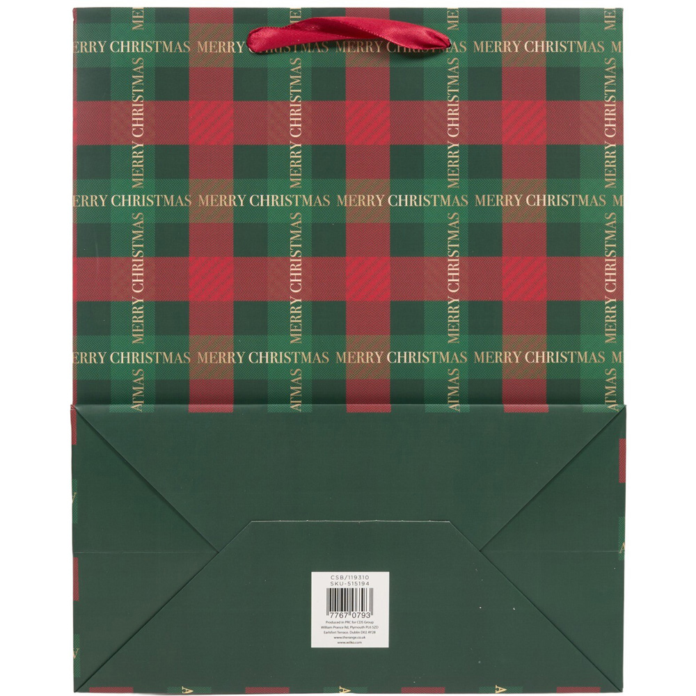 Tartan Design Gift Bag Small Image 3