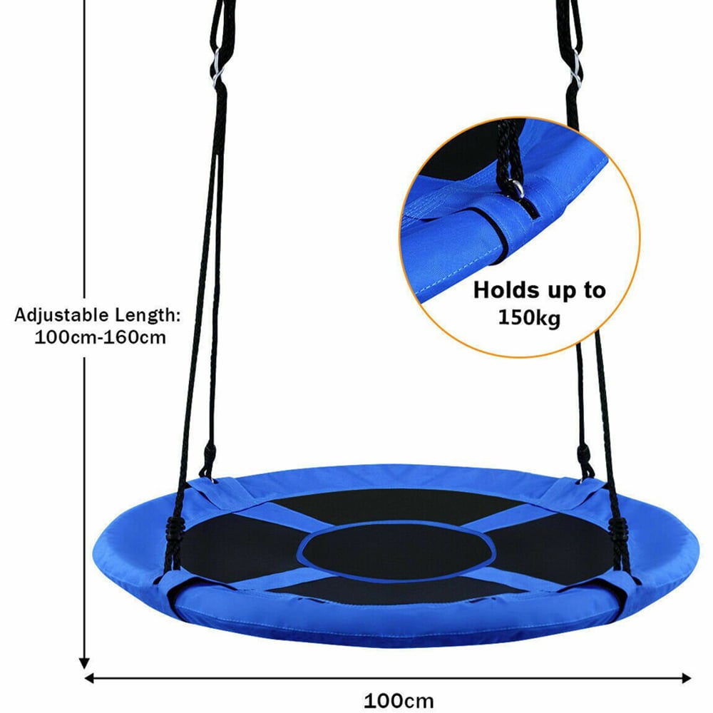Costway Blue Children Flying Saucer Adjustable Tree Swing 100cm Image 7
