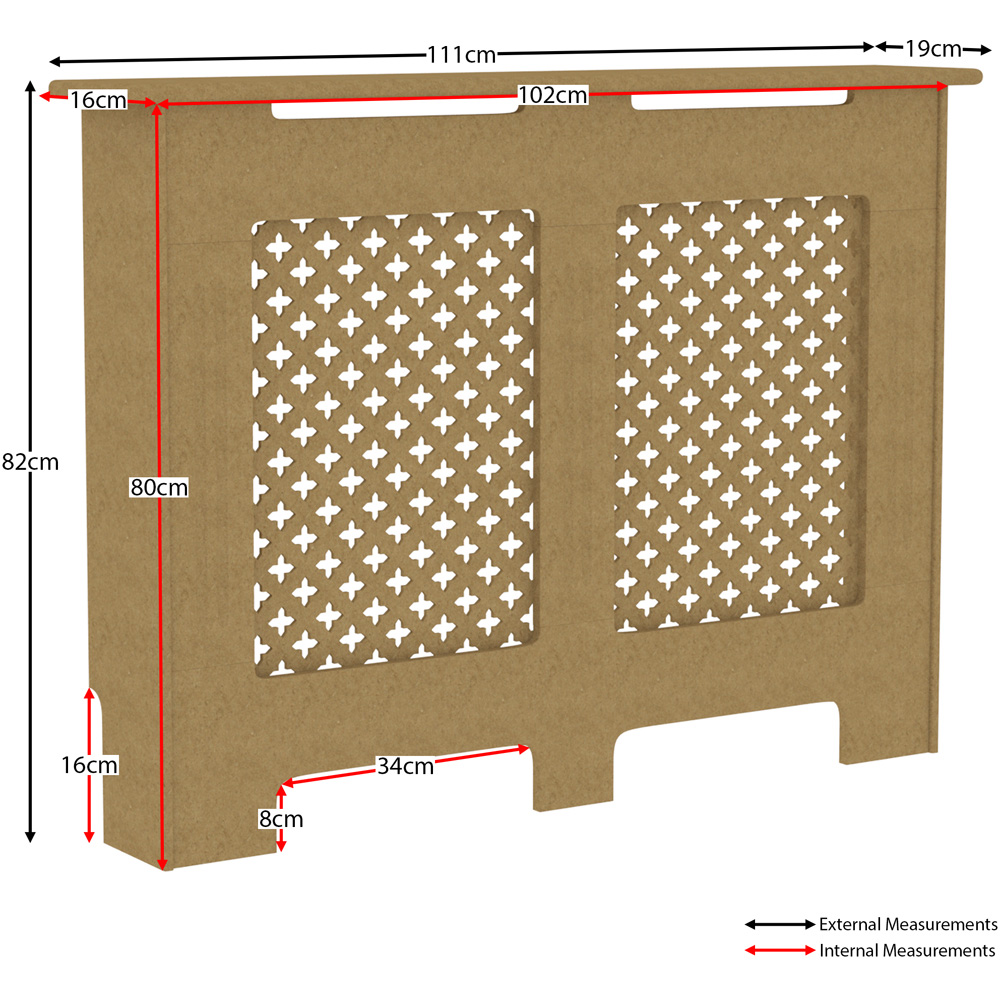 Vida Designs Oxford Unfinished Radiator Cover Medium Image 6