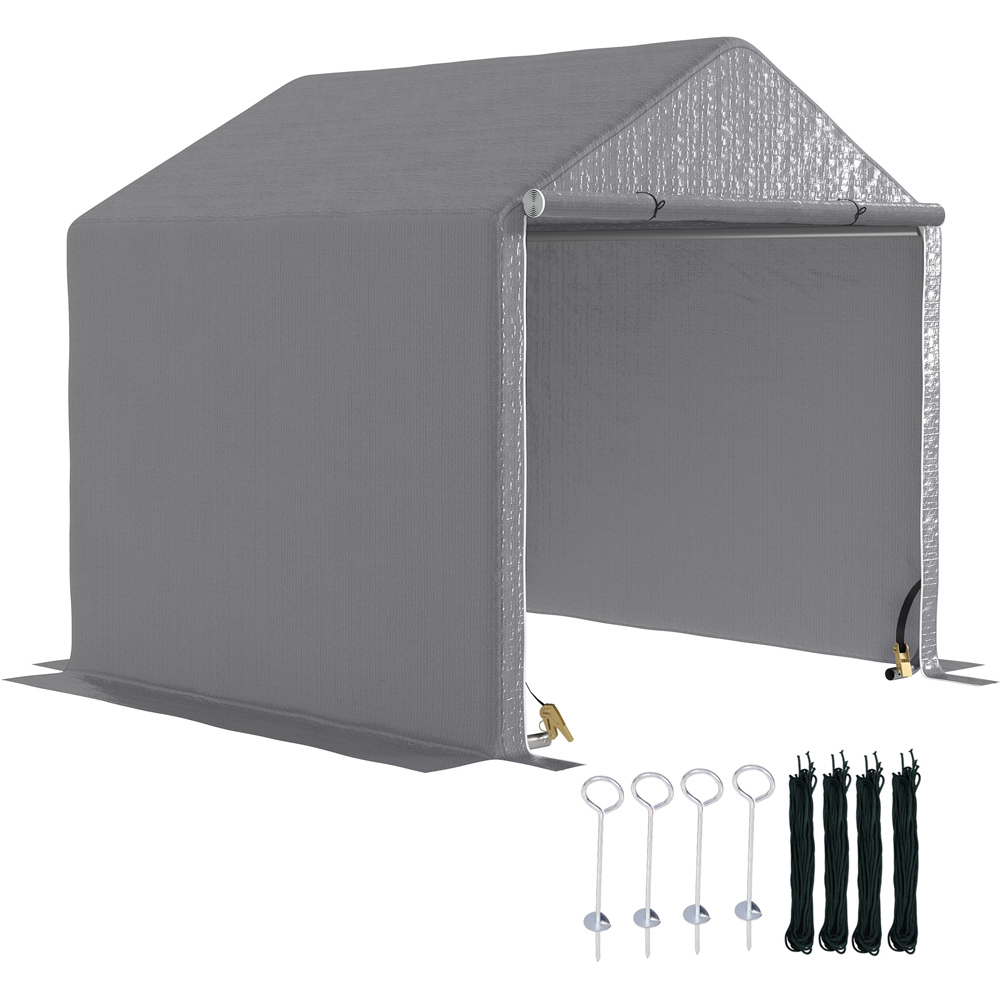 Outsunny 6.5 x 6.5ft Grey Temporary Garden Storage Tent Image 4