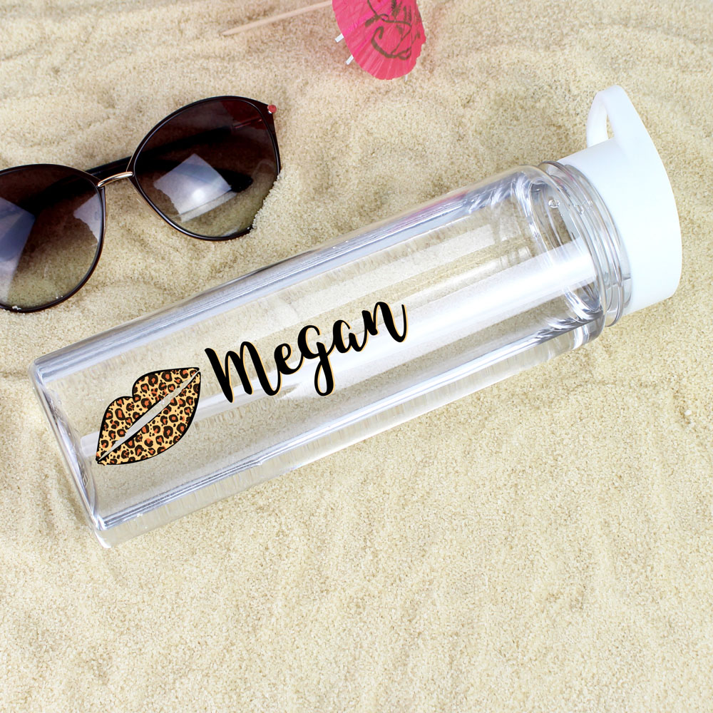 Personalised Memento Leopard Lips Water Bottle 750ml Image 2