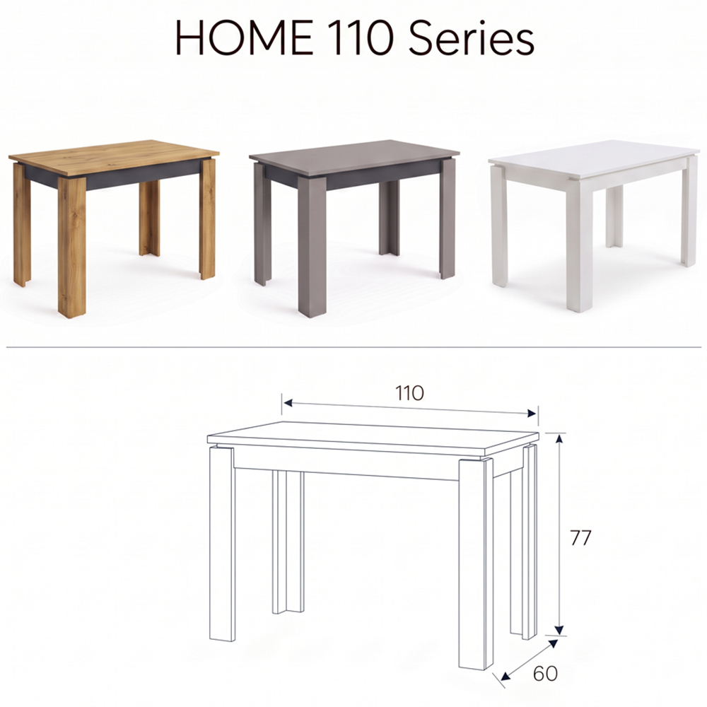 Shefa Line Home 110 2 Seater White Dining Table Image 4
