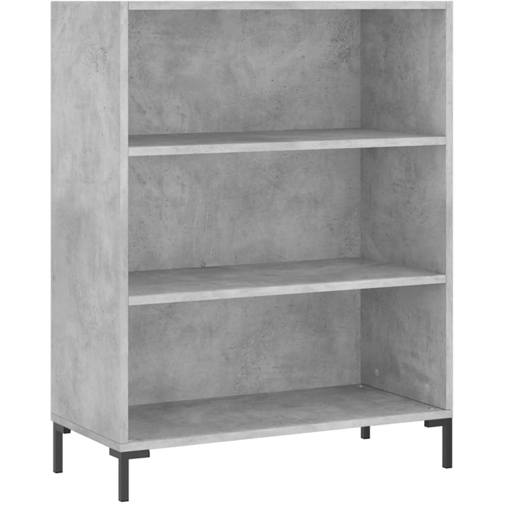 vidaXL 2 Glass Door 3 Shelf Concrete Grey Highboard with Metal Feet Image 7