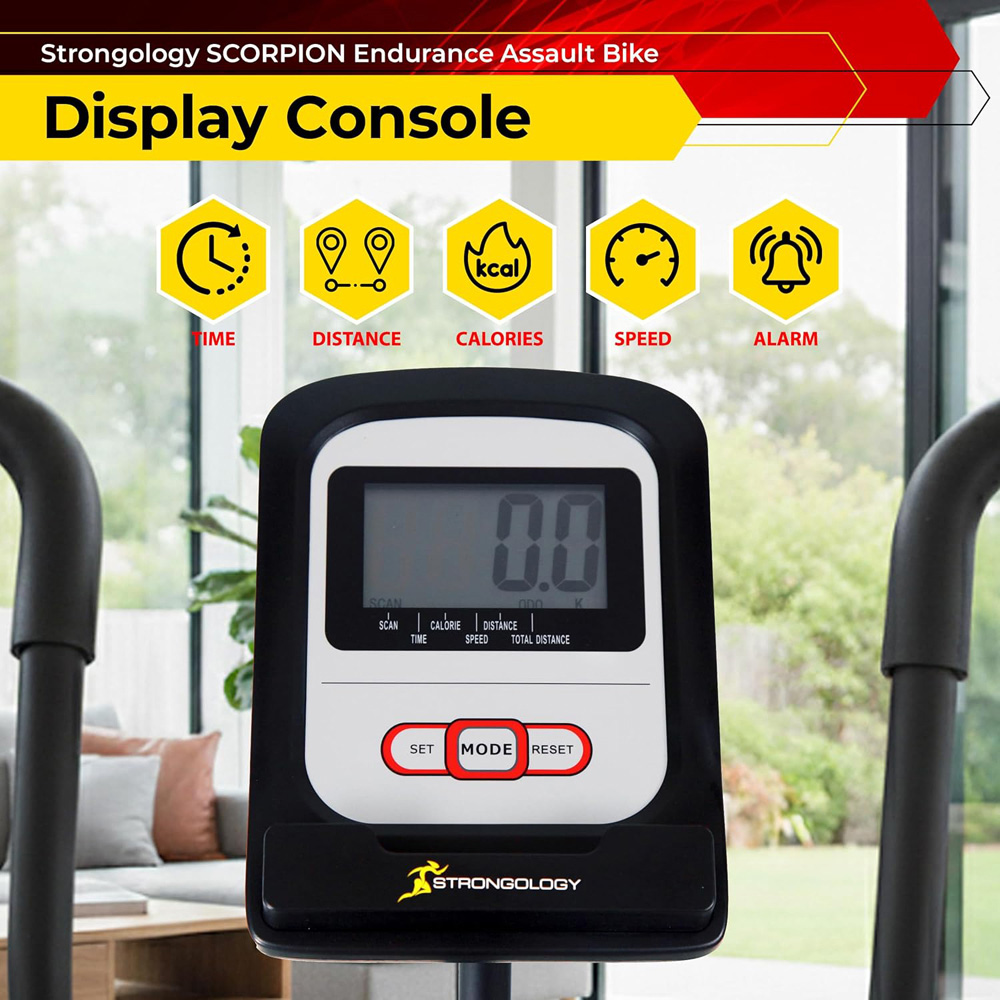Strongology Scorpion Compact Home Fitness Exercise Bike with LCD Display Image 3