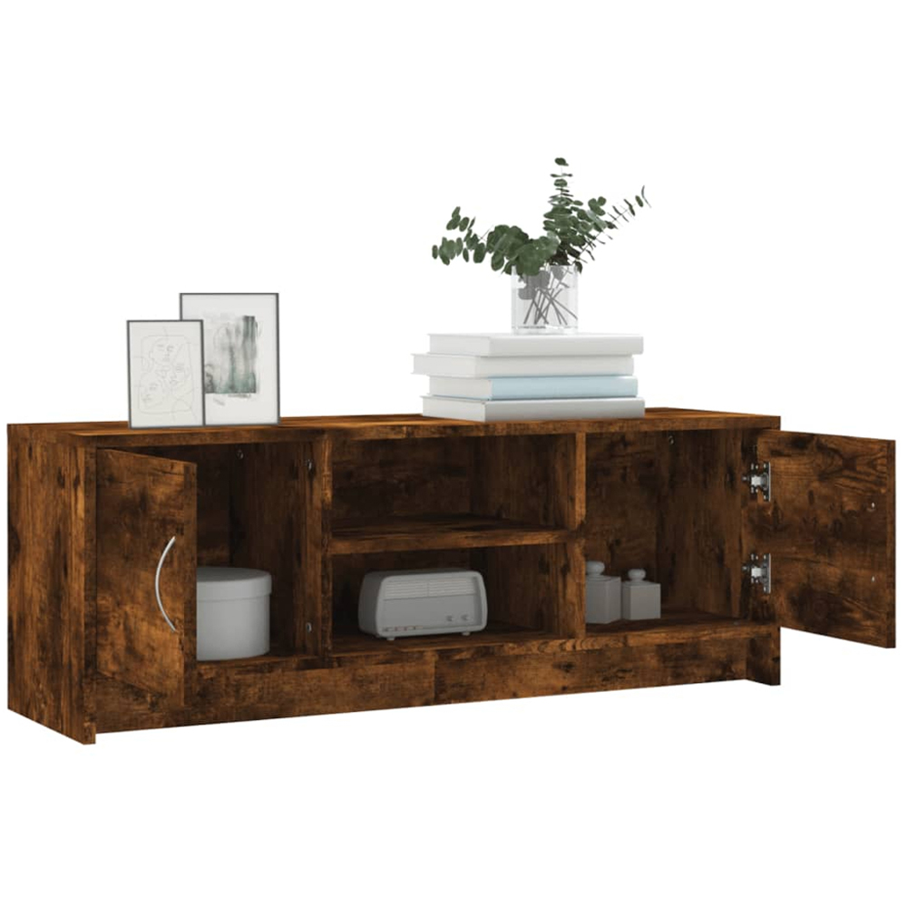 vidaXL 2 Door 2 Shelf Smoked Oak TV Cabinet Image 4