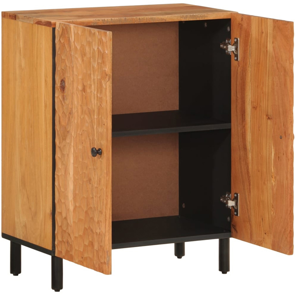 vidaXL 2 Door Natural Solid Acacia Wood Side Cabinet Image 3