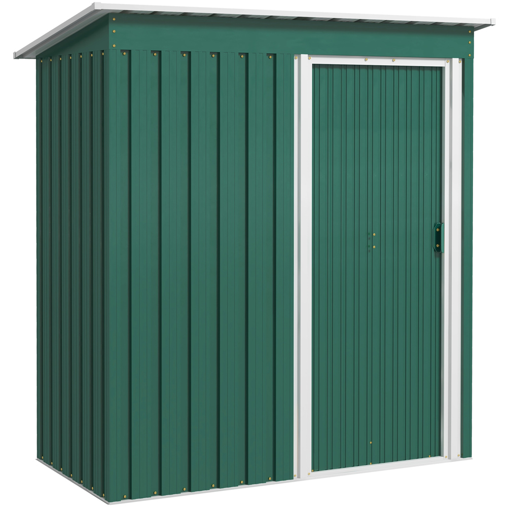 Outsunny 5 x 3ft Green Sloped Roof Garden Shed Image 1