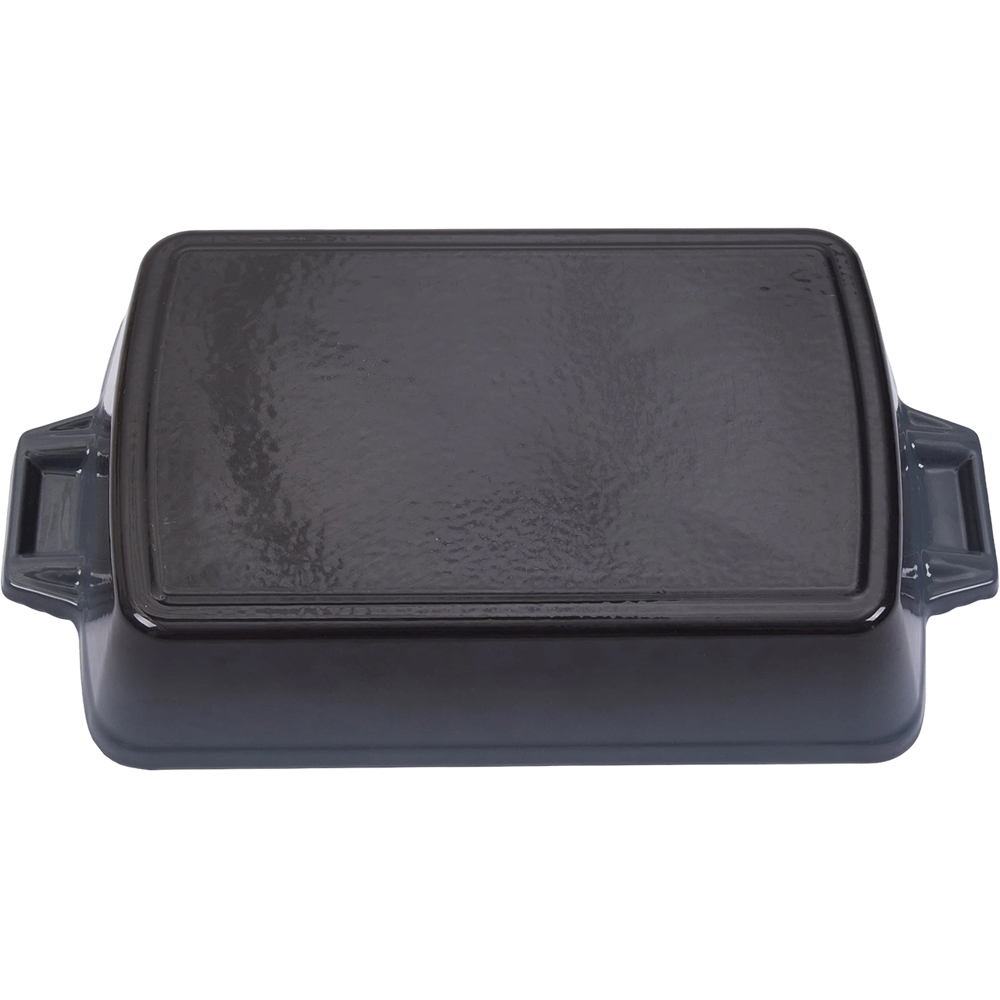 Living and Home 3.7L Grey Enamelled Cast Iron Rectangular Baking Dish Image 3