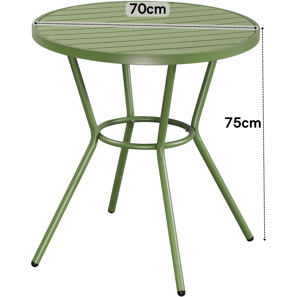 Core Products 2 Seater Moss Green Round Plastic Garden Bistro Table Image 7