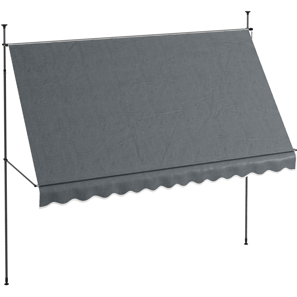 Outsunny Dark Grey Retractable Awning 3.5 x 1.2m Image 2