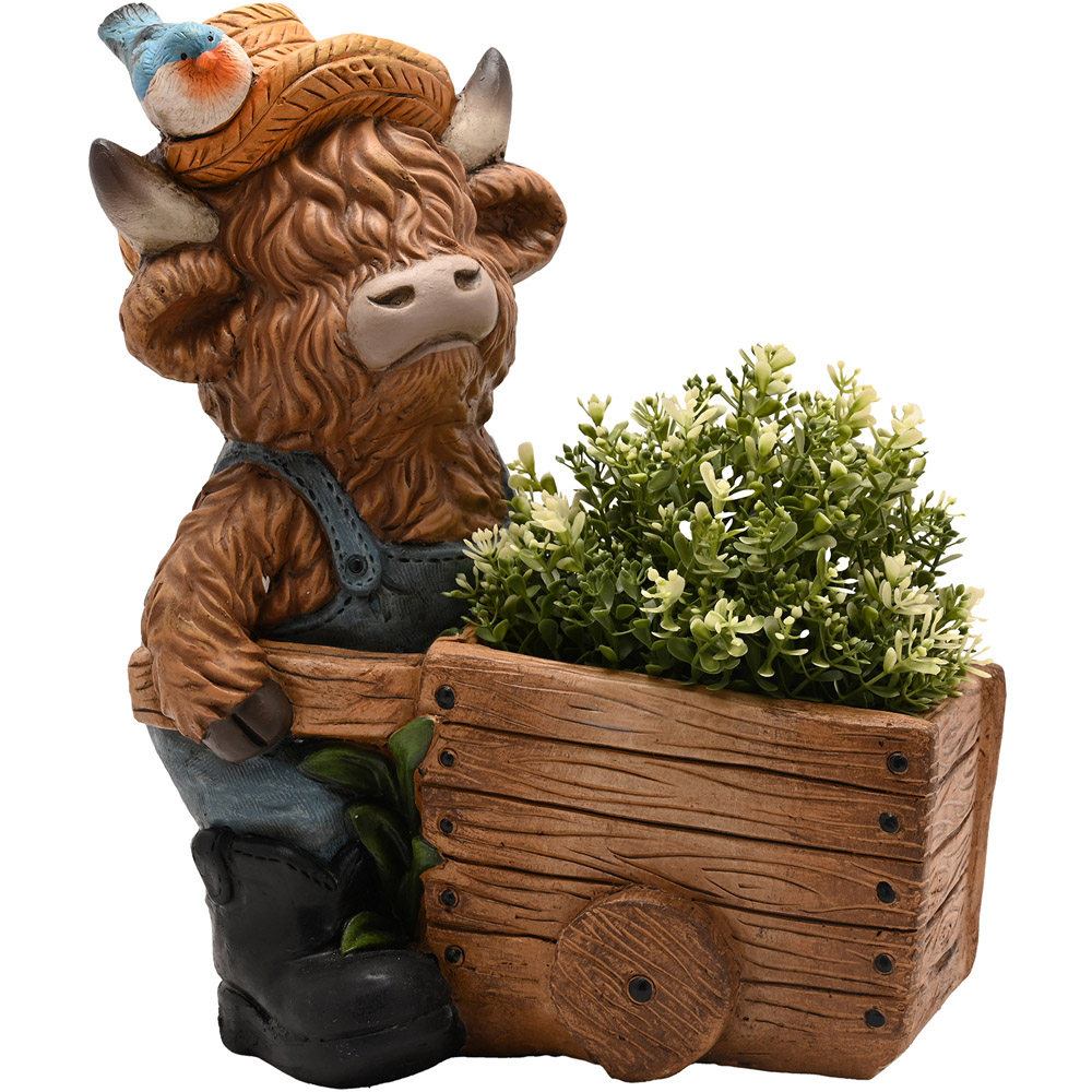 Country Living Highland Cow Outdoor Planter Image 2