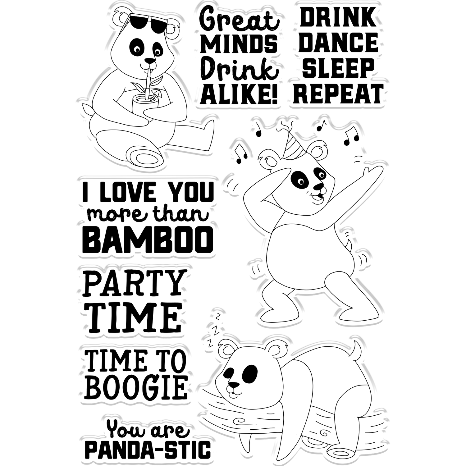 Crafter's Companion Clear Acrylic Stamps - Great Minds Drink Alike Image 2