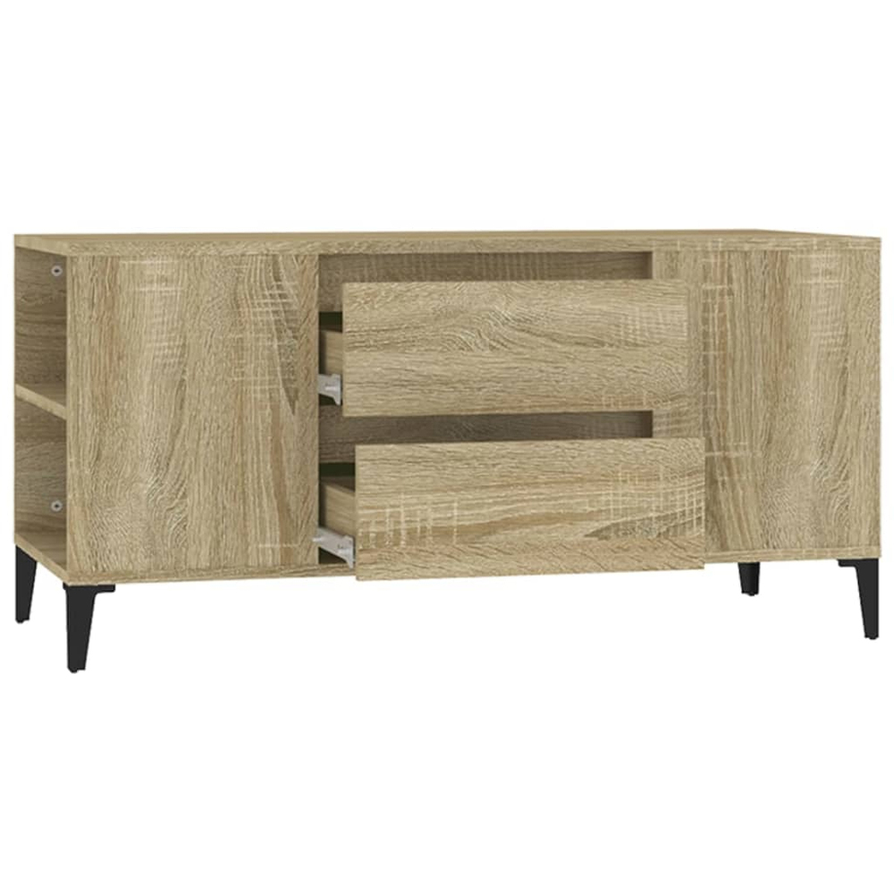 vidaXL 2 Drawer 4 Shelf Sonoma Oak TV Cabinet Image 7