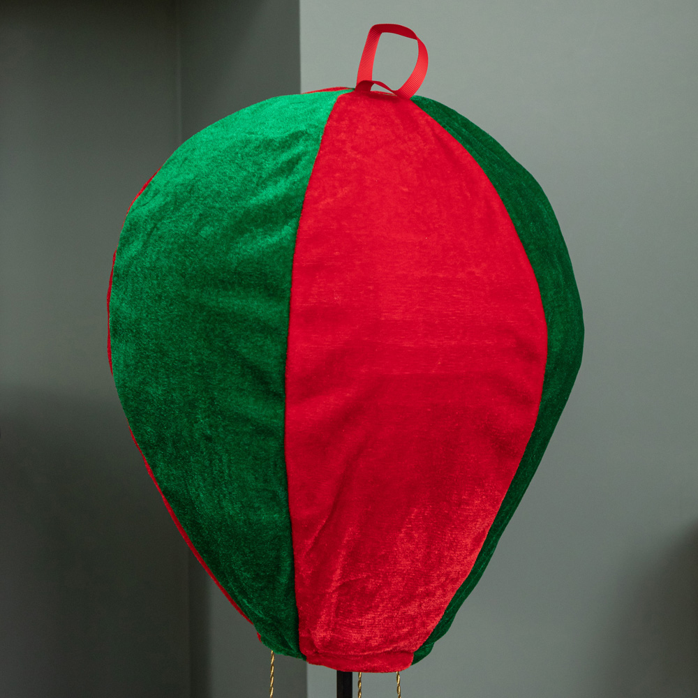 Samuel Alexander Red and Green Santa's Hot Air Balloon Hanging Christmas Decoration 80cm Image 4