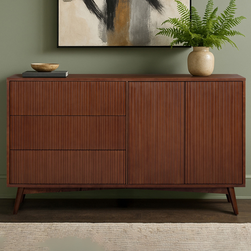 Teamson Home Tremolo 2 Door 3 Drawer Walnut Sideboard Image 1