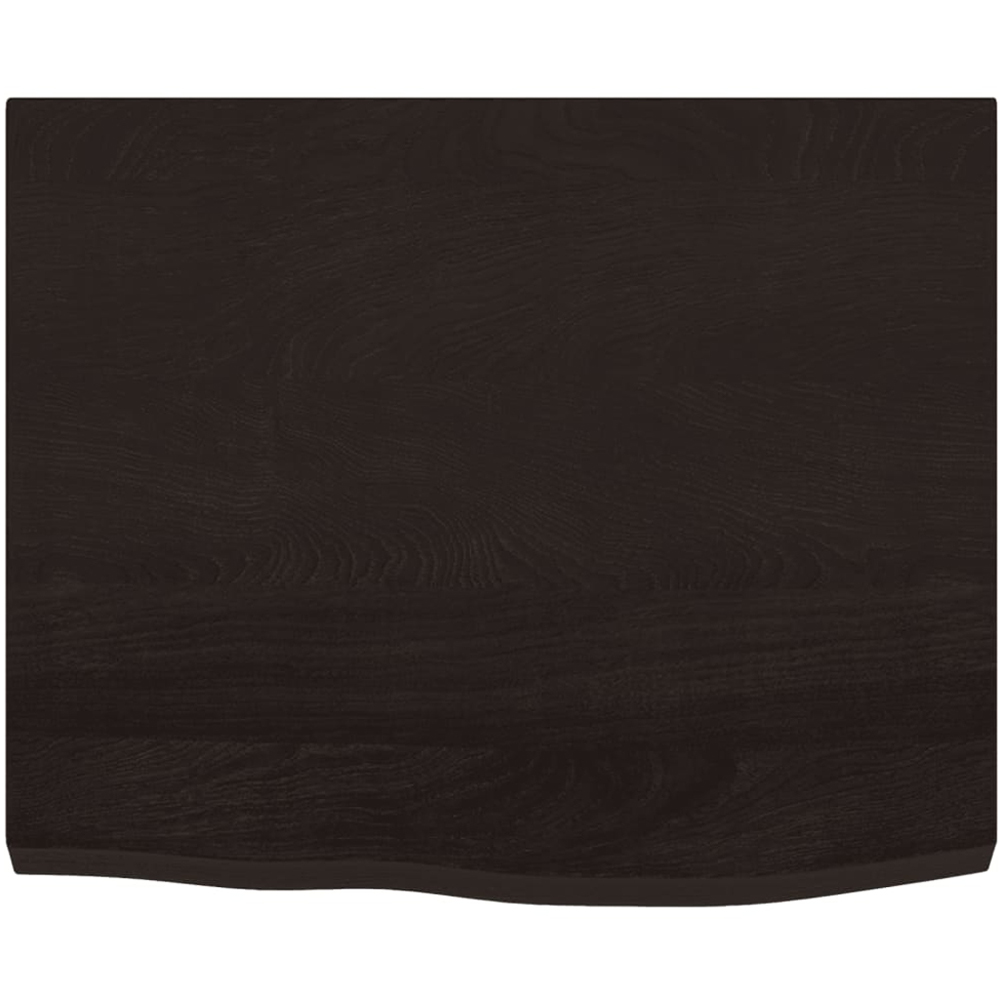 vidaXL 60cm Dark Brown Treated Solid Oak Wood Floating Wall Shelf Image 3