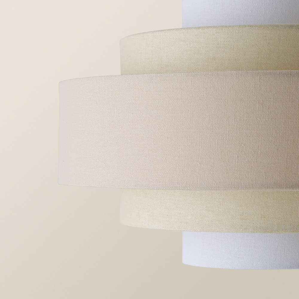 ValueLights Hampshire 5-Tier 3 Tone Cream Fabric Ceiling Pendant Lamp Shade Image 4
