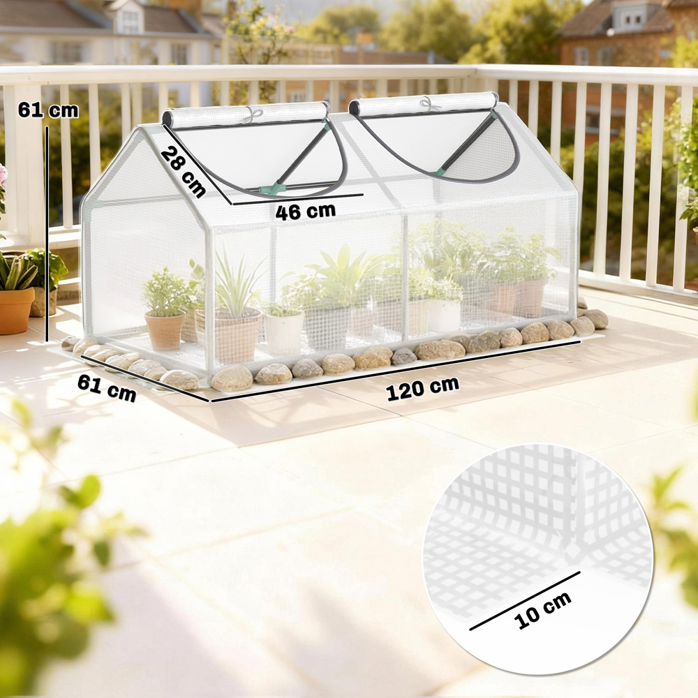 Outsunny PE Cover 3.9 x 1.9ft Greenhouse Image 8