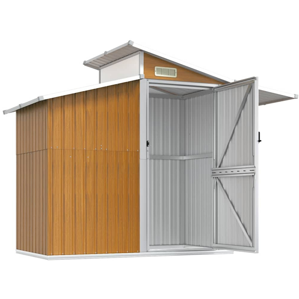 vidaXL 8.9 x 4.3ft Brown Galvanised Steel Garden Shed Image 4