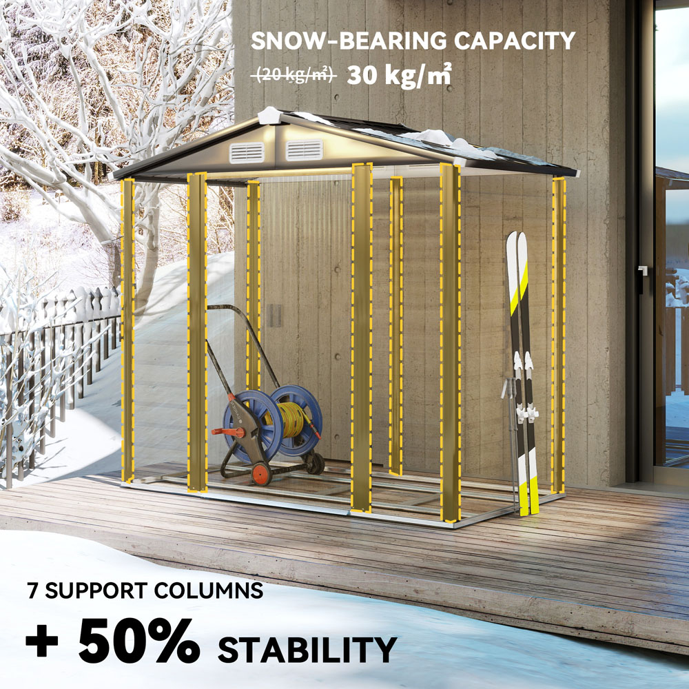 Outsunny 7 x 4ft Natural Metal Shed with Lock Image 5