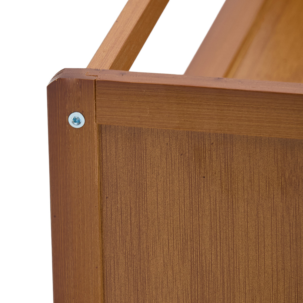 Living and Home Single Drawer 2 Shelf Brown Bamboo Desktop Bookshelf Image 6