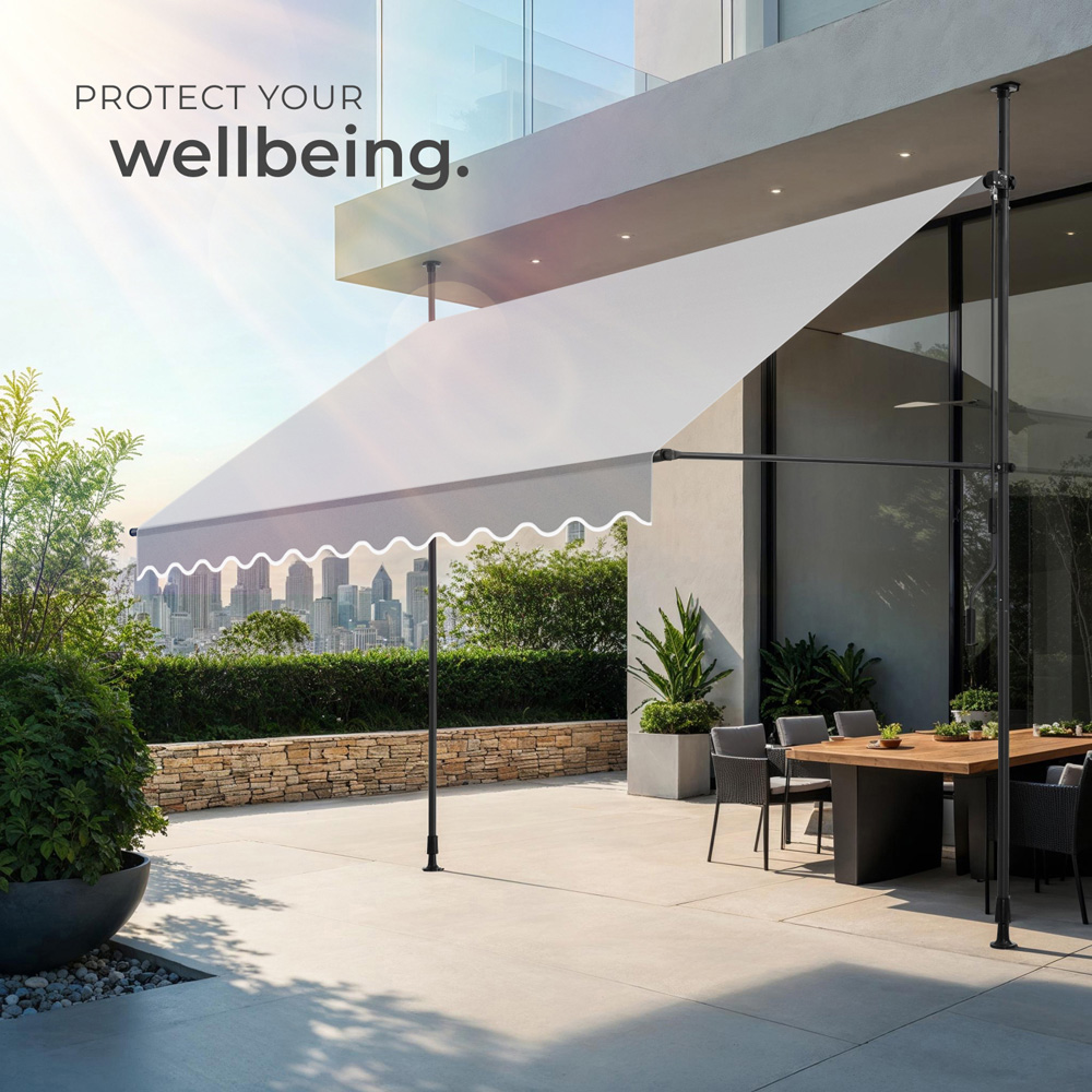 tectake Light Grey Retractable Awning 3 x 1.8m Image 7