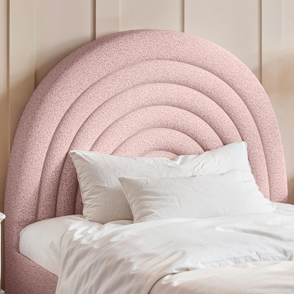 Flair Ava Single Pink Boucle Fabric Bed Image 2