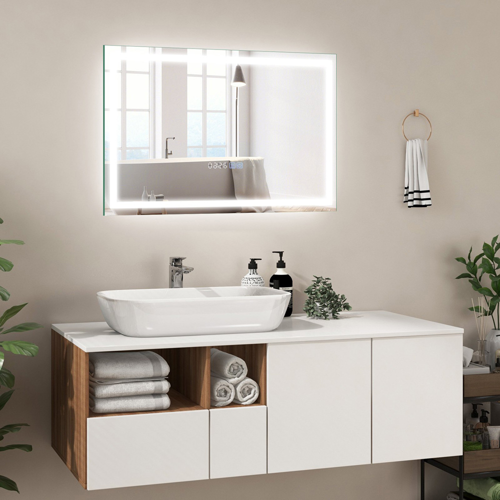 Costway 3 Colour LED Wall Mounted Rectangle Mirror Image 3