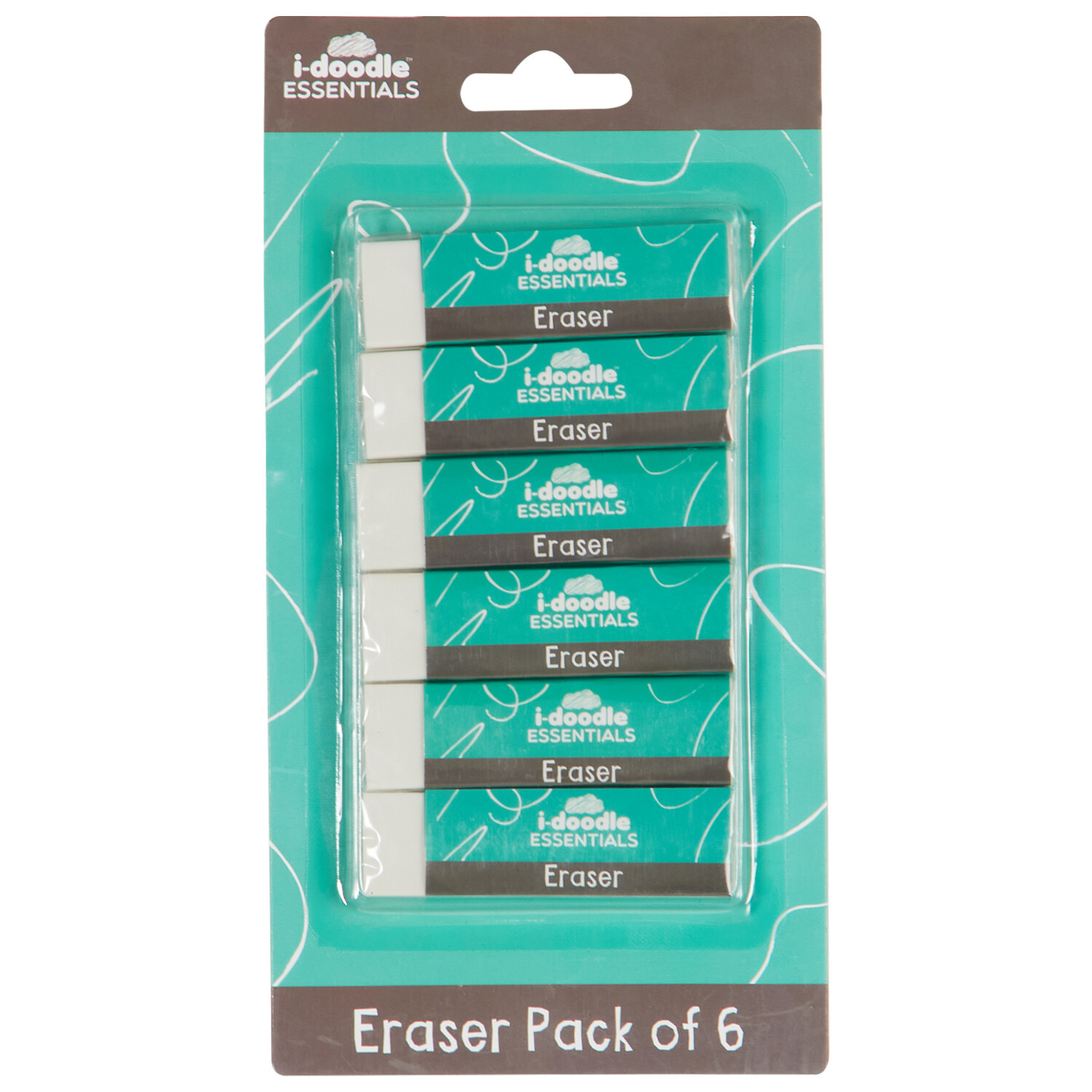 Pack of 6 Erasers - White Image 1