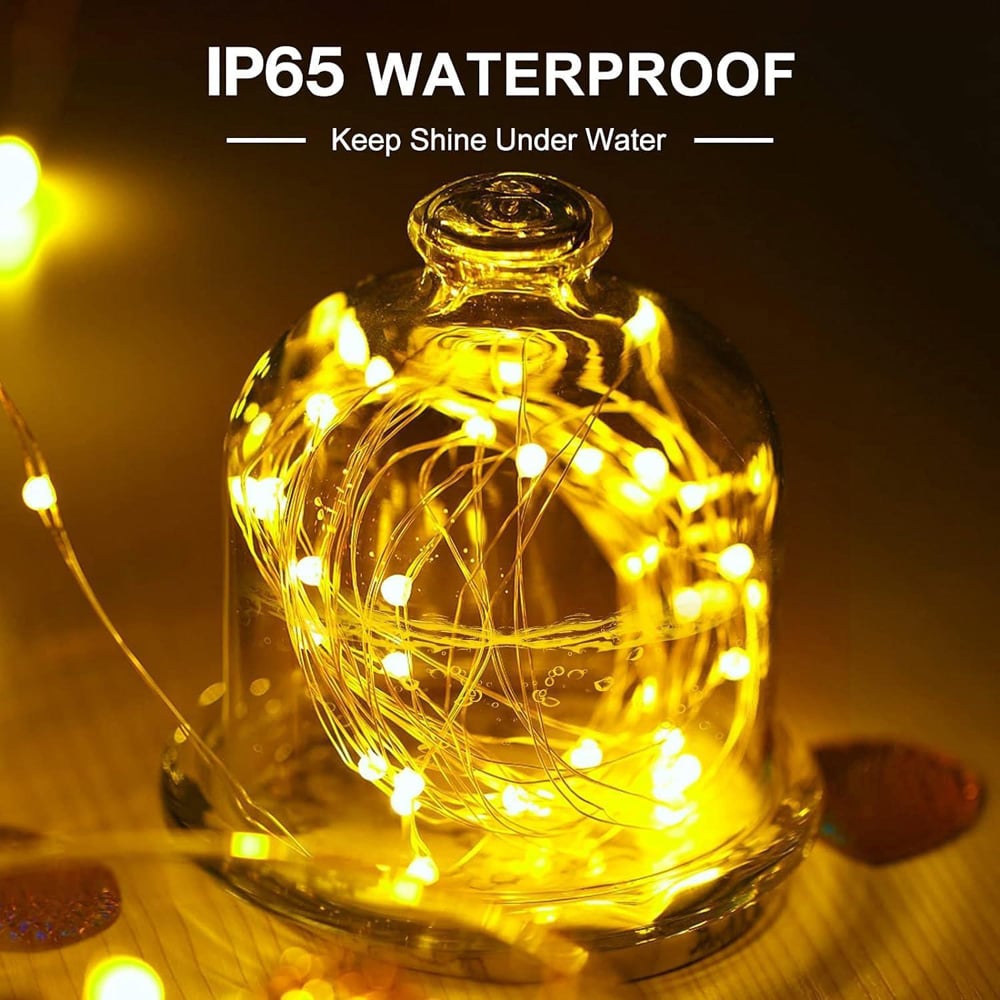 Shatchi 100 Warm White LED Silver Copper Wire Christmas String Light 10m Image 3
