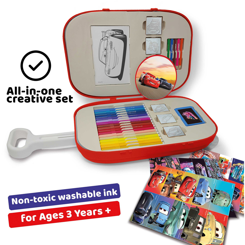 Multiprint Disney Pixar Cars Kids Colouring and Stamp Trolley Set Image 4