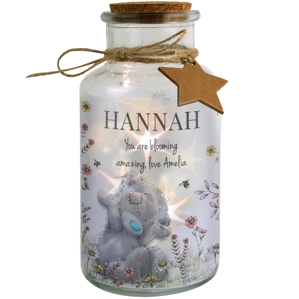 Personalised Memento Personalised Me To You Floral LED Glass Jar Image 1