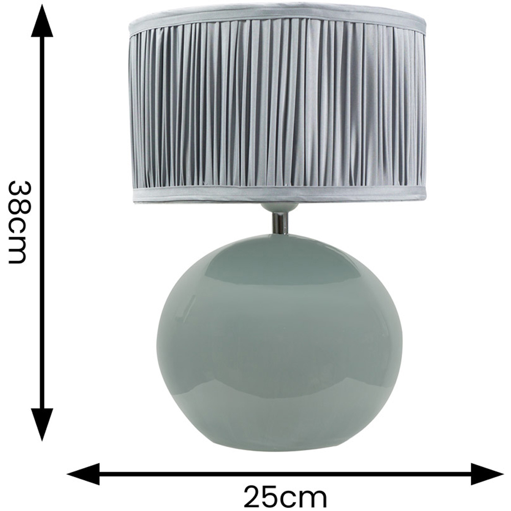 ValueLights Bosco Ruched Pleated Powder Blue Drum Shade Eucalyptus Ceramic LED Table Lamp Image 4
