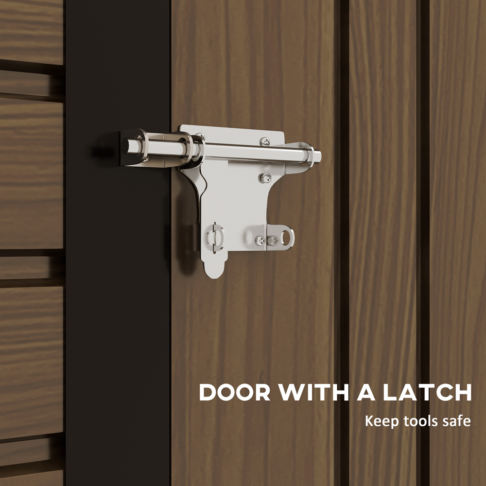 Outsunny 6.2 x 4.3ft Oak Garden Metal Shed with Vent Image 5