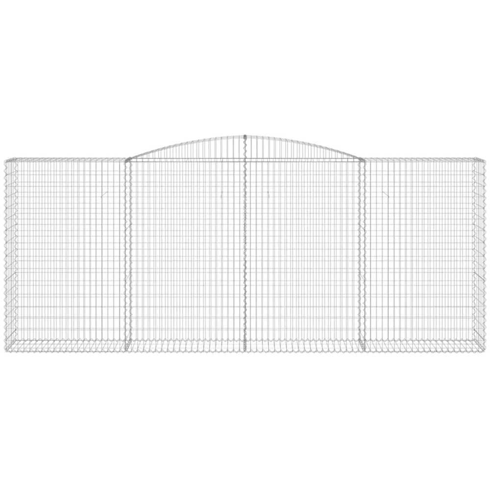 vidaXL Silver Galvanised Iron Arched Gabion Basket 400 x 50 x 160/180cm 5 Pack Image 4