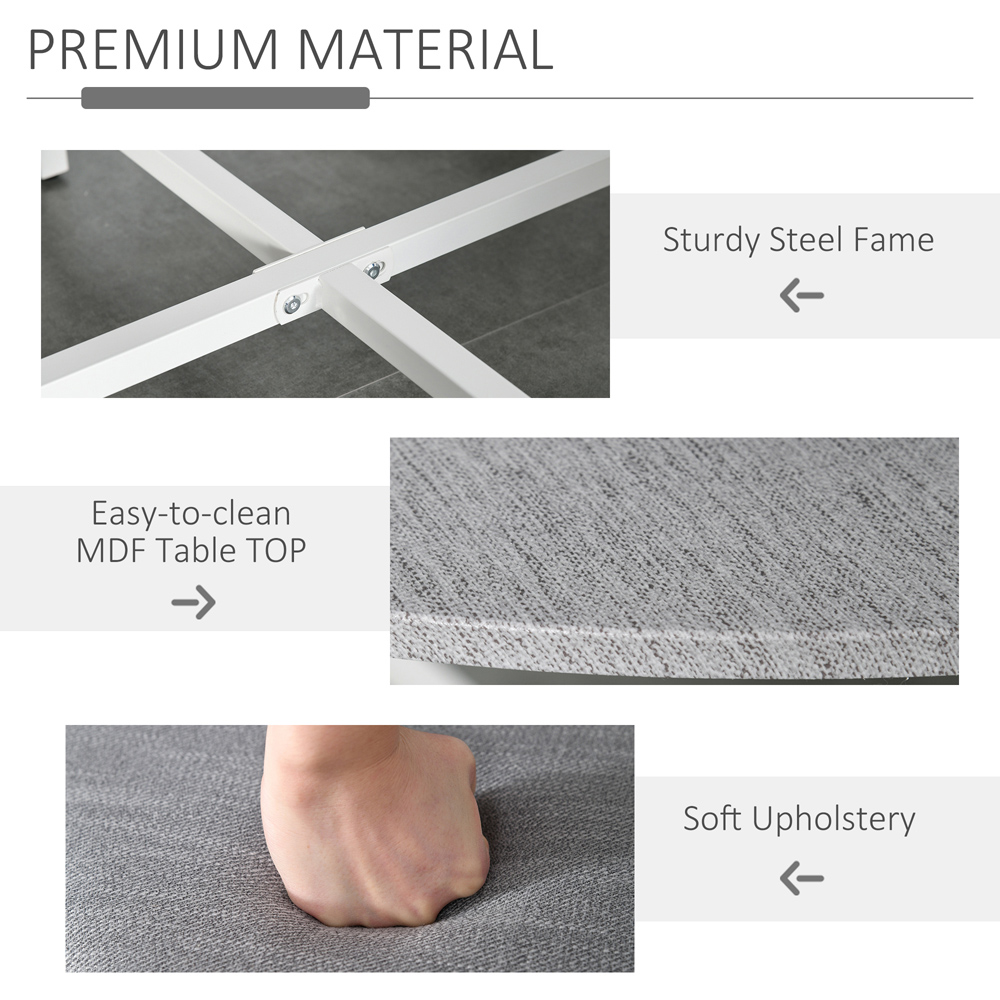 Portland 4 Seater Wooden Round Dining Set Grey Image 6