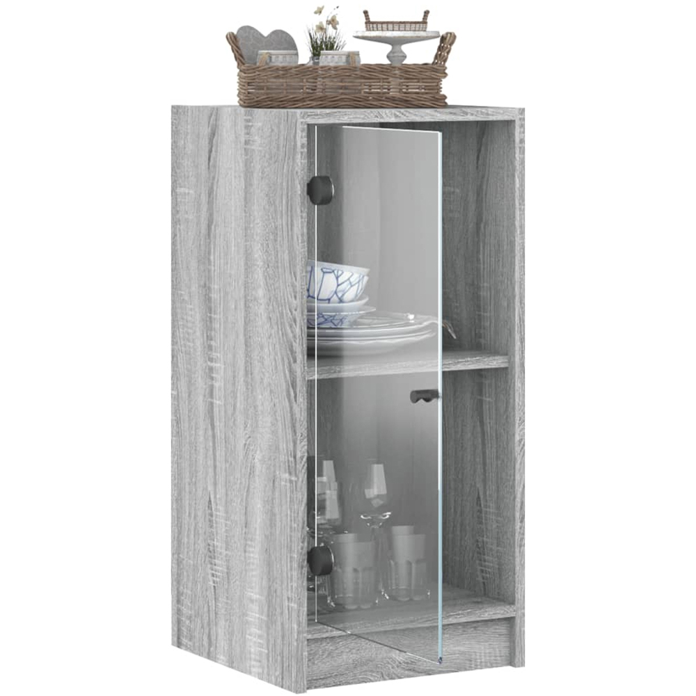 vidaXL 4 Shelf Smoked Oak Wooden TV Cabinet Image 4