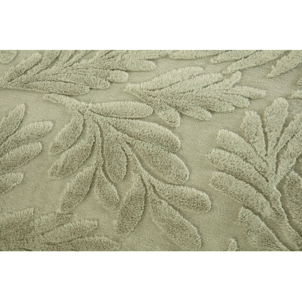 Embossed Leaves Faux Fur Duvet Set Sage Double Image 3