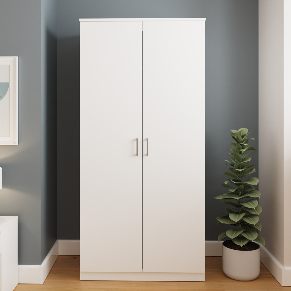 GFW Bailey 2 Door White Wardrobe Image 3
