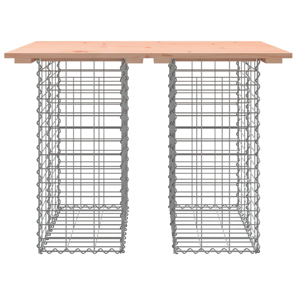 vidaXL Natural Solid Douglas Wood Gabion Design Garden Table 100 x 70 x 72cm Image 2
