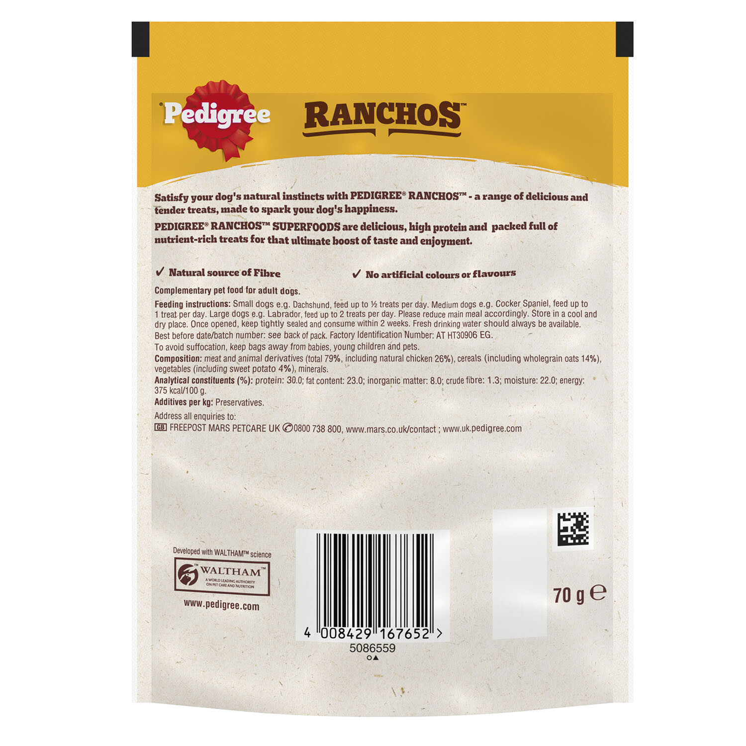 Pedigree Ranchos Dog Treats - Brown / Superfoods Chicken Image 3