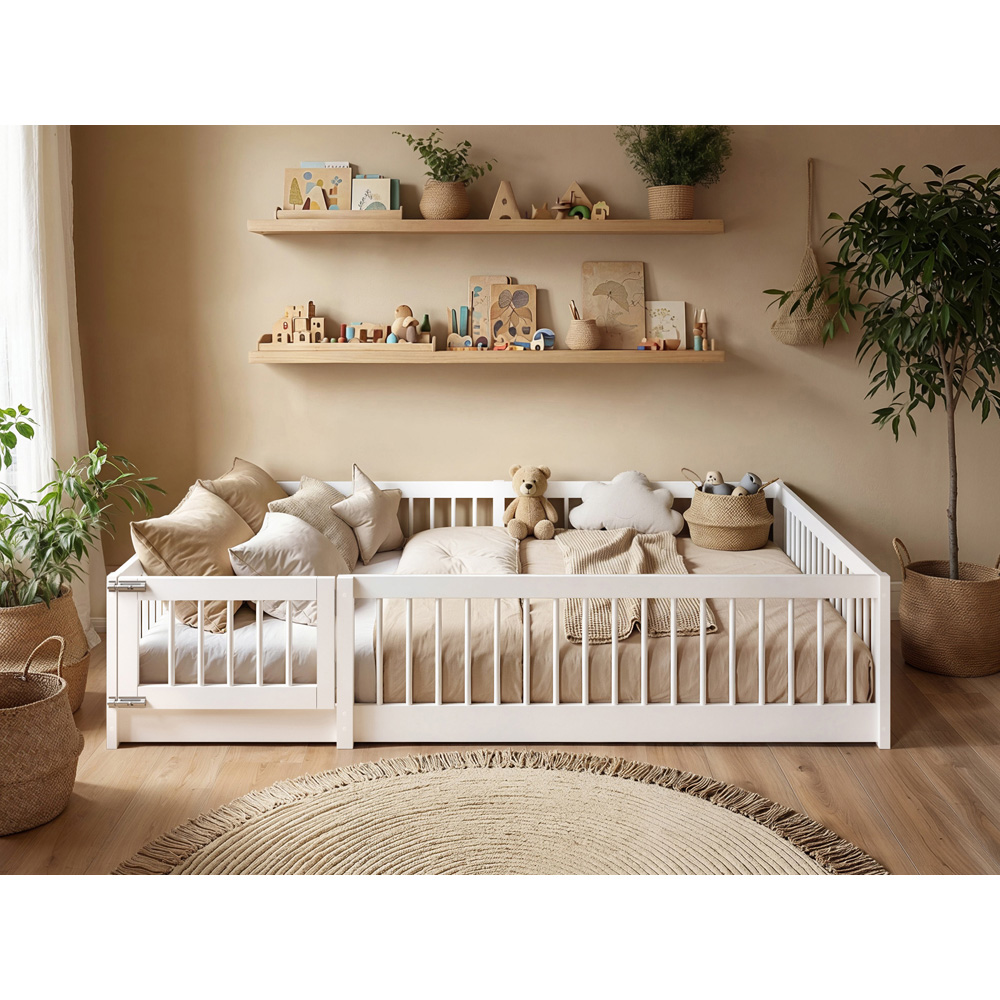 Flair Imogen Small Double White Montessori Toddler Floor Bed Image 4