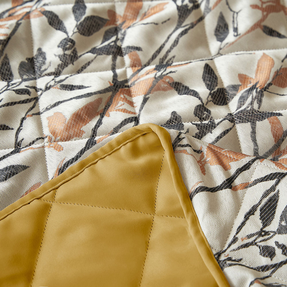 Velosso Wilder Double Natural Jacquard Leaves Trail Quilted Bedspread Set Image 3