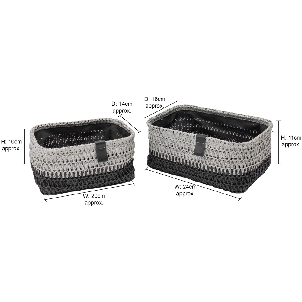 JVL Kenzi Light Grey Rectangular Storage Basket 2 Pack Image 8