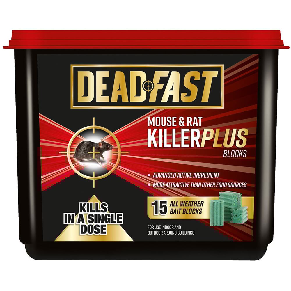 Deadfast Mouse and Rat Killer Plus All Weather Bait Blocks 15 Pack Image 1