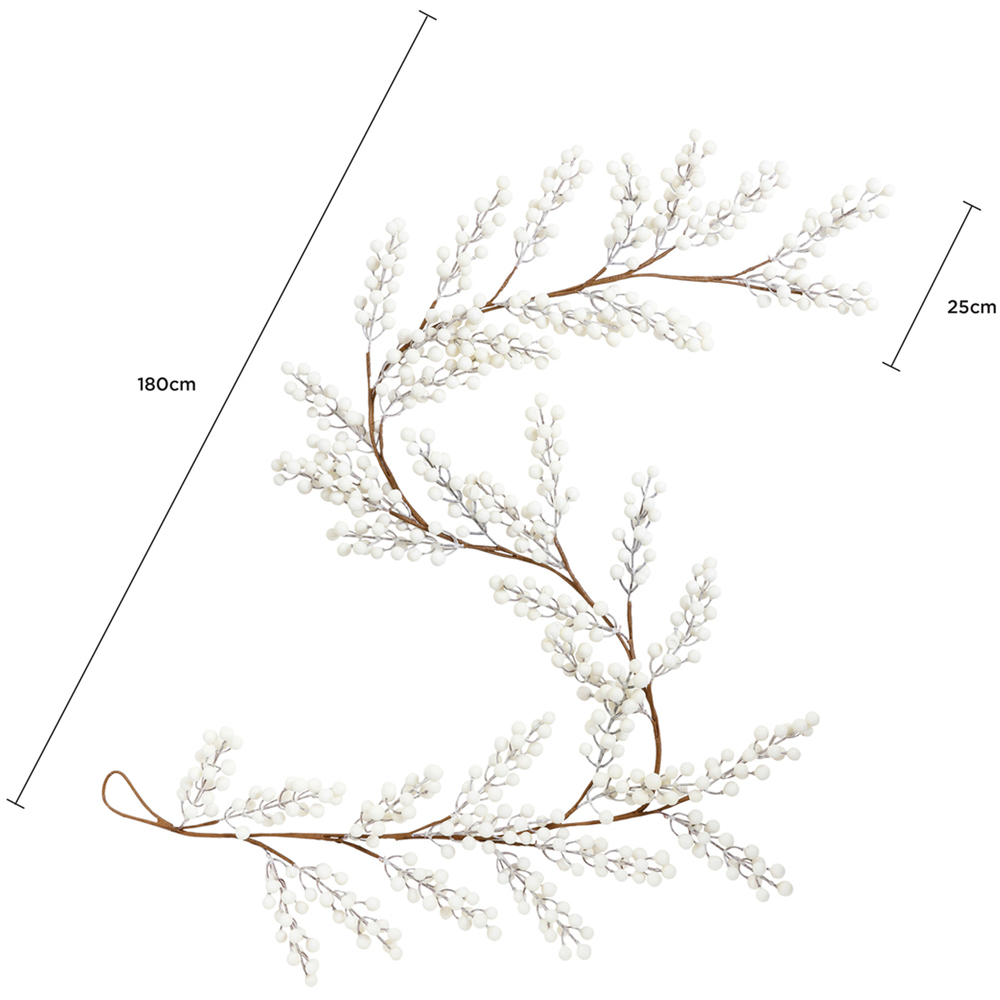 Charles Bentley White Berry Christmas Garland 180cm Image 8