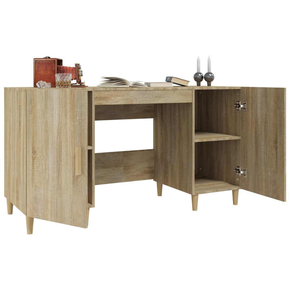 vidaXL 2 Door Computer Desk Sonoma Oak Image 3