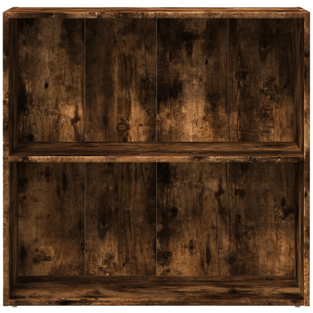 vidaXL 2 Shelf Smoked Oak Bookcase Image 3